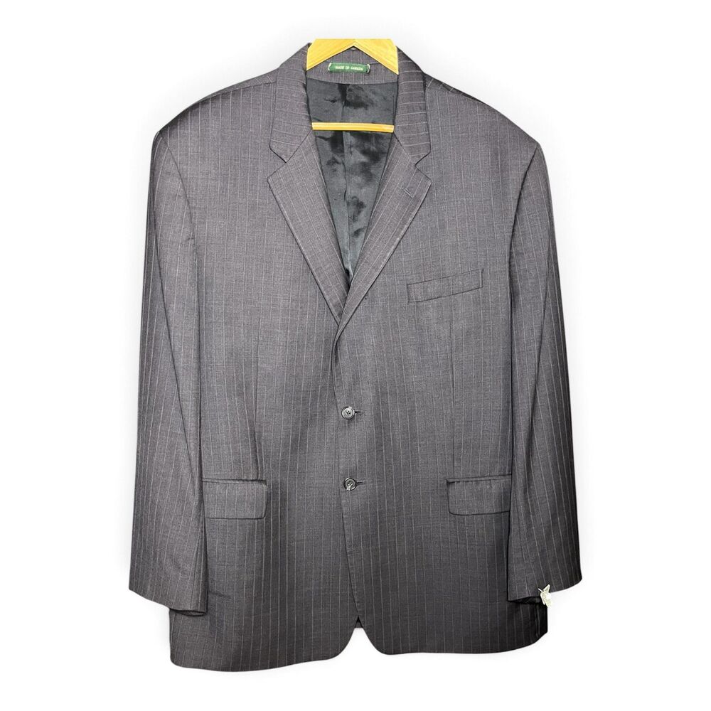 VTG Lauren Ralph Lauren Gray Pinstripe Wool Suit Jacket Mens 50R Canada, Money